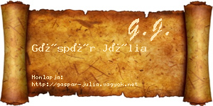 Gáspár Júlia névjegykártya